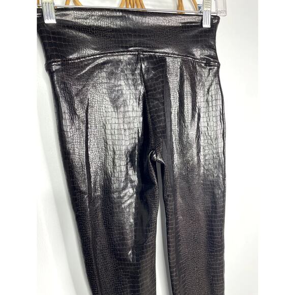 Spanx Croc embossed shine leggings S Brown - Picture 5 of 9